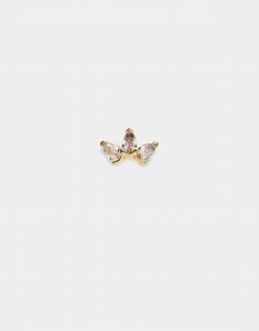 Kingsley Ryan small petal labret piercing earring in gold plated steel | ASOS