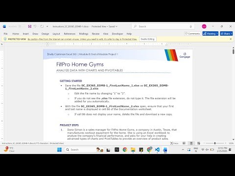 Shelly Cashman Excel 365 | Module 8: End of Module Project 1 FitPro Home Gyms