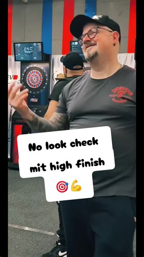 No Look Check with High Finish in Darts