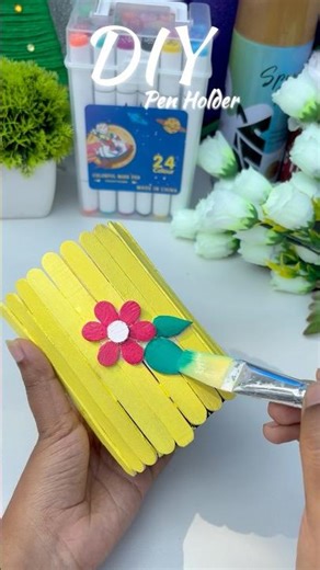 DIY Pen Holder ✨ #diy #handmade #penholder #craft #easy