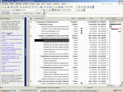 Démonstration de Microsoft Project 2007 en francais