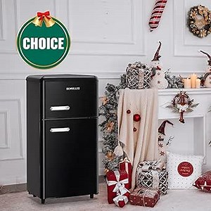 Retro Fridge with Freezer Black, 3.5Cu.FT