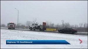 Highway 115 south of Peterborough closed for multiple collisions