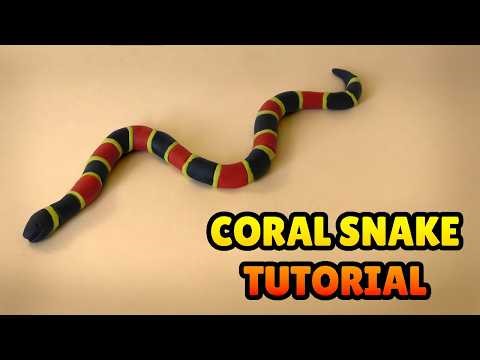 🔴 DIY How to Make CORAL SNAKE - Polymer Clay, plastilina and Fondant Tutorial