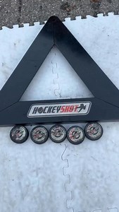 Switch up your shooting reps with @jolyzach using the Triangle Passer. 🏒 Clean one-touch passes, quick receives, off-angle shots, there are so many ways to use it to create game-like movement and challenge your hands. Passers are up to 35% off right now during our Early Access Black Friday Sale. How are you adding variety to your shooting drills? | HockeyShot.com