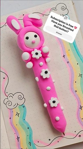 Diy Sanrio Clay Pen | My Melody Cute Pen 💕