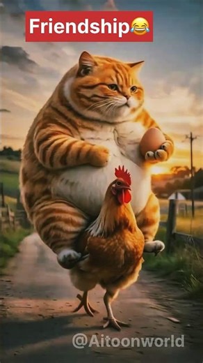 Plot twist nobody expected 😂 #FunnyCartoon#CatAndChicken#CartoonComedy #PlotTwist