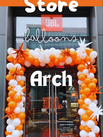 Outdoor Commercial Balloons Arch in JBL Orange