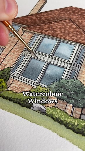 Mesmerizing Watercolour Window Painting Process | Liv Paints Buildings
