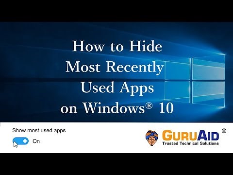 How to Hide Most Recently Used Apps on Windows® 10 - GuruAid