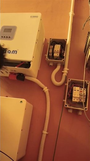 solar inverter and batter installation, hybrid inverter #youtubeshorts #automobile