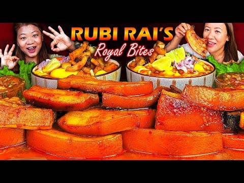 Eating MASSIVE PORK FAT Ft. RUBI RAI😱 Spicy Dharane Pork Thukpa & Pork Adobo Mukbang🔥 Eating Show