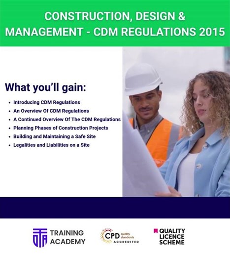 Construction, Design & Management - CDM Regulations 2015 | Online Course by #onlinetrainingacademy