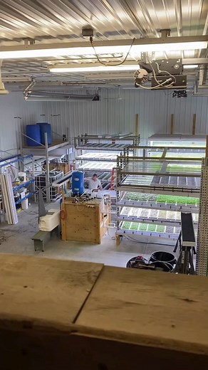 Birds eye veiw of our growing operation #microgreens #indoorfarming #urbanfarming #verticalfarming #growsomethinggreen | Urban Greens
