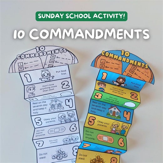 Bible Folding Surprise Craft, Christian Activity for Kids, 10 Commandments Biblical Craft for Sunday School & Homeschool, Moses Printable - Etsy