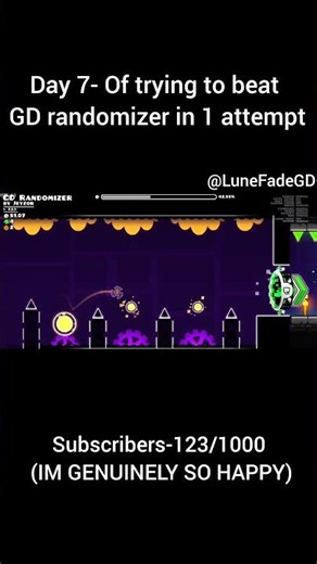 Day 7- Trying to beat GD randomizer #gd #geometrydash #gaming