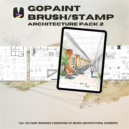 Gopaint Architectural Brushes 2: Interior Design Stamps (100 ) - Etsy