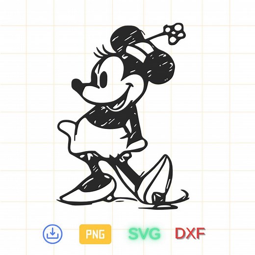 Classic Minnie Mouse SVG | Vintage Minnie Cut Files for Cricut - Silhouette | Retro Minnie Layered Svg Png Dxf Eps | Digital Download - Etsy