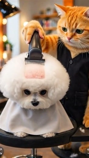사고 치고 도망간 까칠한 치즈냥이 미용사 😼💨 The Grumpy Cheese Cat Groomer Who Messed Up and Ran 😼