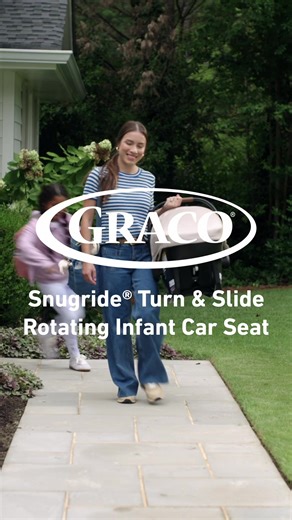 Meet our newest innovation. ✨ The all-new Graco® SnugRide® Turn & Slide™ our first-ever rotating infant car seat. 💙Turn. Slide. Smile.