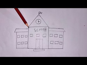 School Drawing | Easy & Beautiful School Drawing for Kids | Step by Step Tutorial