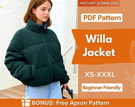 Puffer Jacket Sewing Pattern | Coat Pattern | Sewing Patterns | Jacket Pattern | Women Sewing Pattern Jacket Coat | Jacket With Lining - Etsy Canada