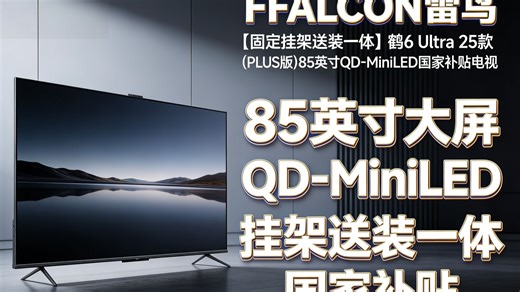 FFALCON雷鸟 【固定挂架送装一体】鹤6 Ultra 25款（PLUS版）85英寸QD-MiniLED国家补贴电视85S595C Ultra