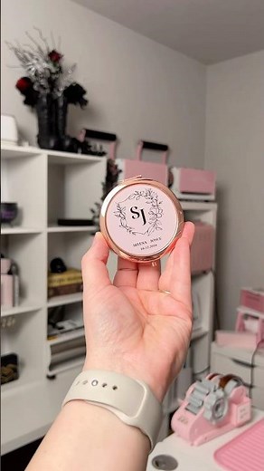 Sublimate a custom compact mirror with me 😍 #asmr #sublimation #smallbusiness #craft #asmrsounds