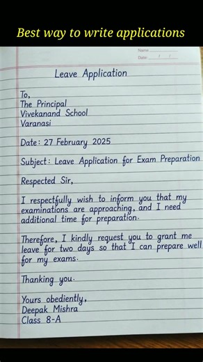 Best way to write application❤ #applicationwriting #waytowrite #studytips