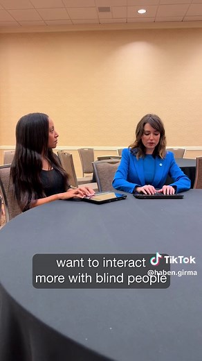 Disability allyship has two crucial pillars: 1. Ask disabled people what we need, and 2. Based on those answers, take action to remove barriers. Actor, director, and comedian @Milana Vayntrub role models disability allyship. @AT&T invited Milana and I to share a stage, sparking a beautiful connection. We filmed this conversation after our electric keynote. Descriptive transcript: Haben and Milana sit together at a circular table. Haben is wearing a black, long-sleeve top and Milana is wearing a 