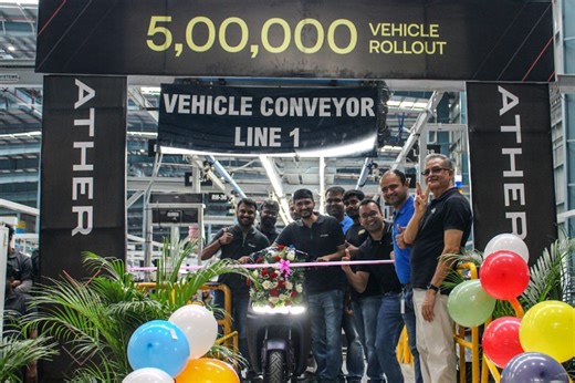 Ather Energy Crosses 5 Lakh Unit Production Milestone