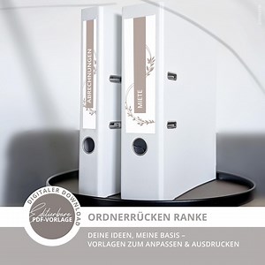 Ordnerrücken Vorlagen – PDF Etiketten für Ordner, Büro Organisation, Ordnerbeschriftung, Printable - Interaktives PDF - Ohne Canva - Etsy.de