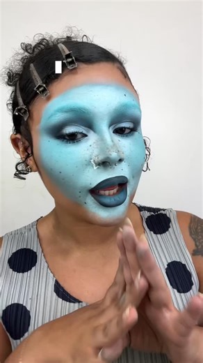 anya ᯓ★ on Instagram: "PLATING, CHEF! the one you’ve been waiting for, GET YA CAKE UP! 🎂🩵⭐️ ✮⋆˙ #cakemakeup #cakeface #makeuptutorial #creativemakeup #makeupartist"