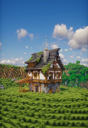 Crafting a Medieval Mossveil Cottage in Minecraft