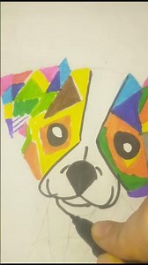 Geometric Dog Art 🐶🎨#shorts #shortsviral #shortfeed #shortsfeed