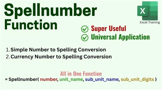 Excel VBA SpellNumber Function for Financial Documents | Excel Tutorials posted on the topic | LinkedIn