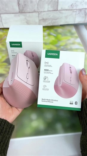 Ergonomic vertical mouse. So comfortable for daily use! Comes in black too! Up to 4000 DPI with 6 buttons! Compatible with MAC and Windows ❣️#wirelessmouse #tiktokshopblackfriday #momgift #tiktokshopcybermonday #whiteelephantgift