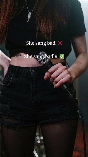 Bad vs. Badly - The Easiest Rule Ever! 🎤 #Grammar