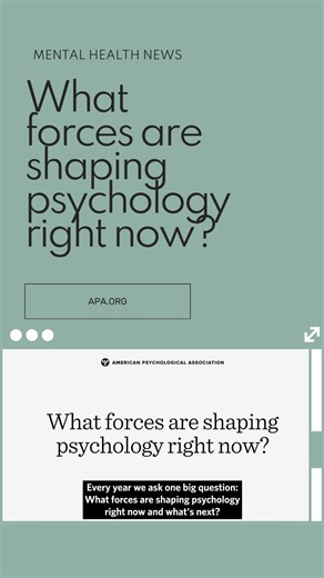 "Each year, we ask a big question: What forces are shaping psychology ...
