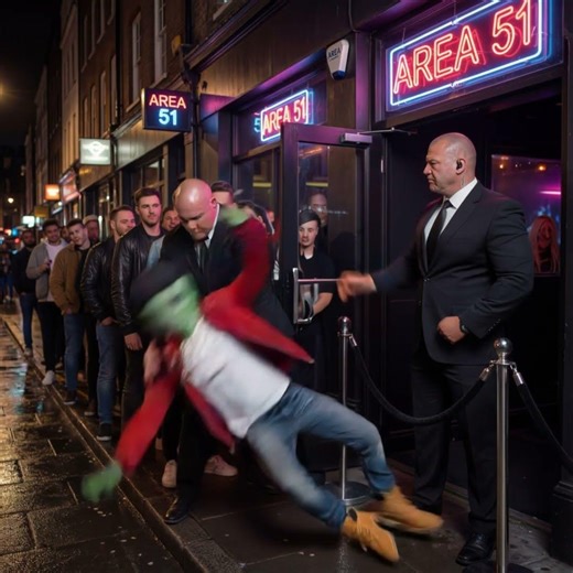 alien tries entering club