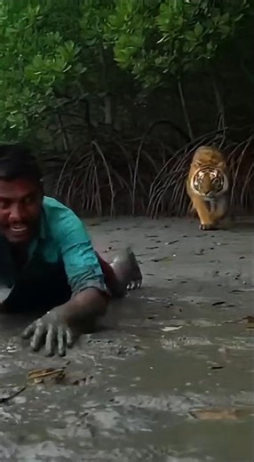 On Camera Recording a liger Attack on Fisherman Sundarban Boat a #tiger 🐯
