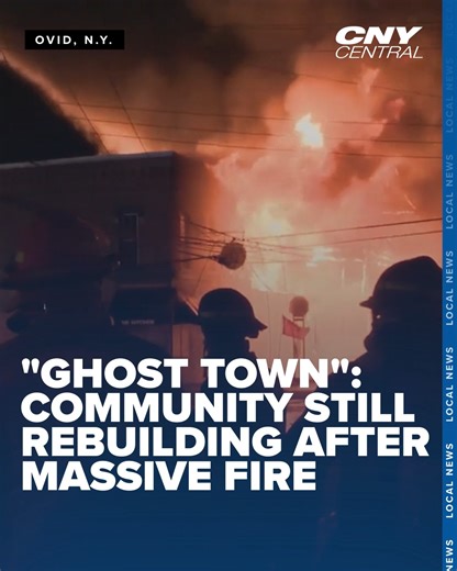 A massive fire tore through the Village of Ovid one year ago on Wednesday. The fire displaced 15 to 20 people who lived in apartments and destroyed cornerstone buildings. Now, the village sentiment is that time does not always equal healing. A grocery store, a restaurant and a diner, once remembered as the heartbeat of the village, are gone. FULL STORY➡️ https://bit.ly/4pKkJql | CNYCentral.com