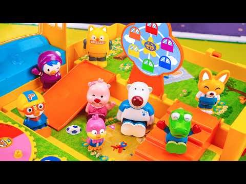 [🌟Toy ASMR🌟] Pororo Melody School Bus & Friends Playground Playset ASMR | Review Toys