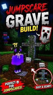 💀 Scary Jumpscare Grave Build in Minecraft! 😱 | Haunted Graveyard Tutorial #shorts