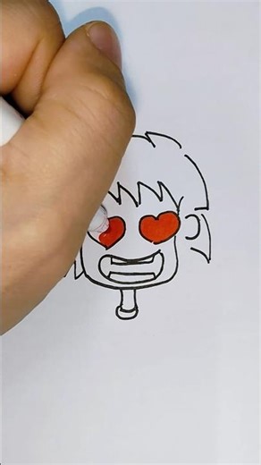 2 Love♥️Shape easy draw Funny face boy 🤣#drawsocute #easydrawing #drawingtutorial #drawwithme