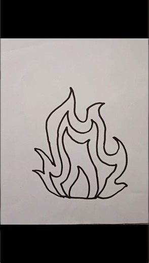 How to Draw a Fire Flame 🔥 (Step-by-Step) #shorts