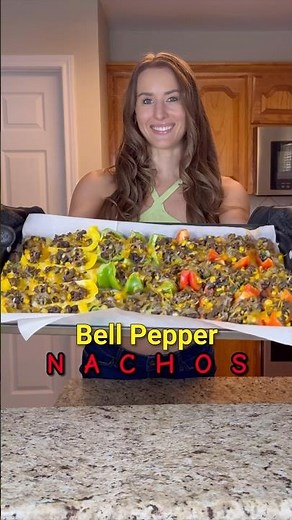 BELL PEPPER NACHOS🫑🧀 The best low carb recipe! #lowcarbrecipes #ketorecipes #nachos