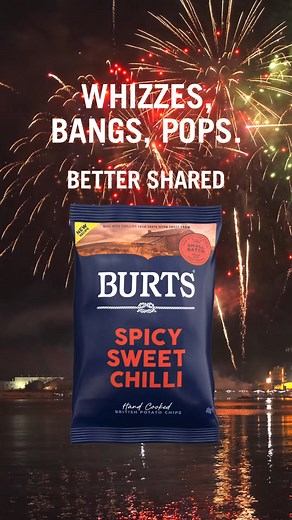 1.5K views · 16 reactions | What's the essential ingredient for a great firework display? Fire! So, pack a sharing bag of our Spicy Sweet Chilli chips to chomp on while you watch your local display. Where are you catching some fireworks this year? | Burts Potato Chips | Facebook