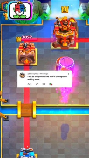 evolution goblin barrel + mirror + clone #clashroyale