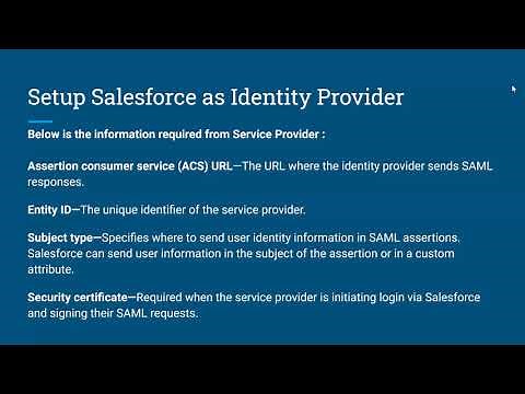 Setup Salesforce as Identity Provider